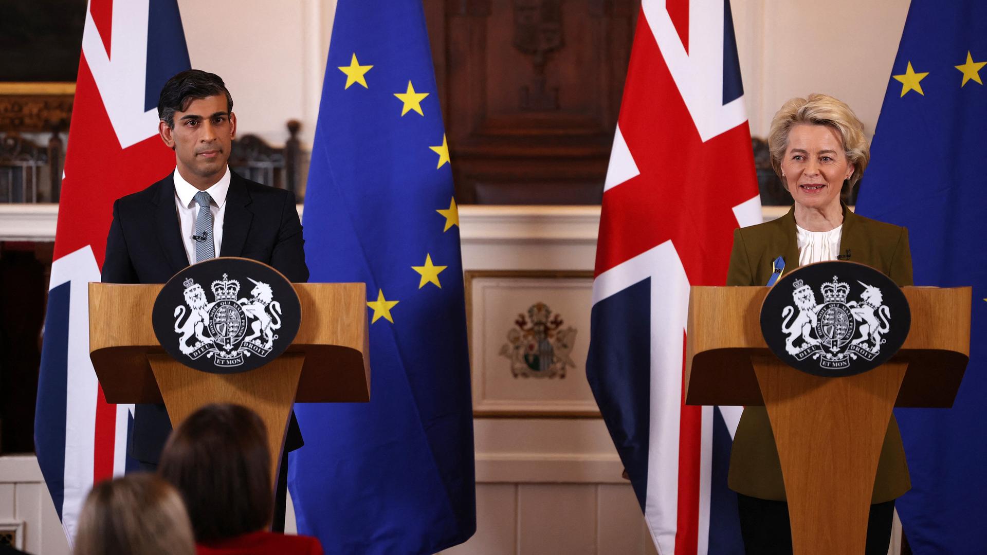 EU-Kommissionspräsidentin von der Leyen und der britische Premierminister Sunak in Windsor EU-Kommissionspräsidentin von der Leyen und der britische Premierminister Sunak in Windsor