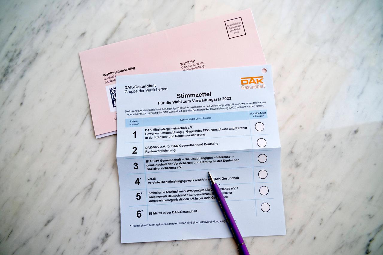 Stimmzettel für die Sozialwahlen