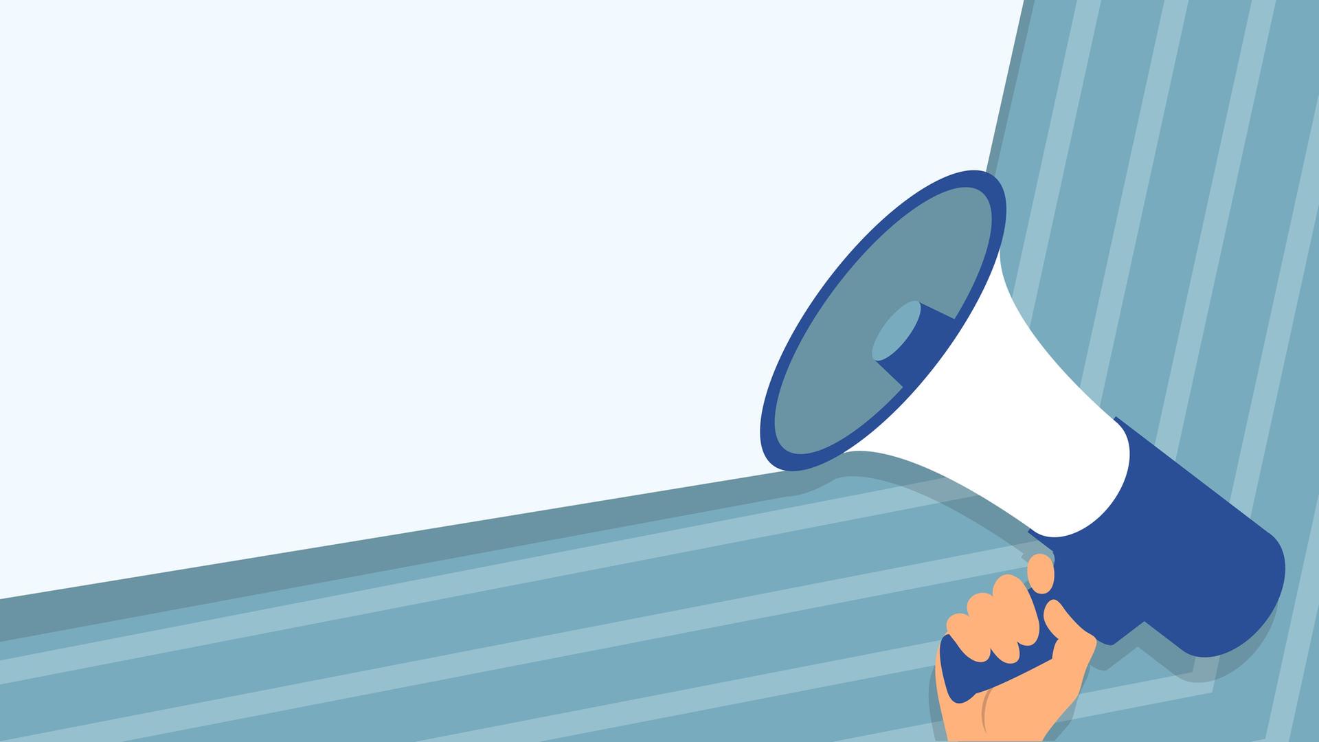Illustration einer Hand, die ein Mikrofon hält Illustration einer Hand, die ein Mikrofon hält
