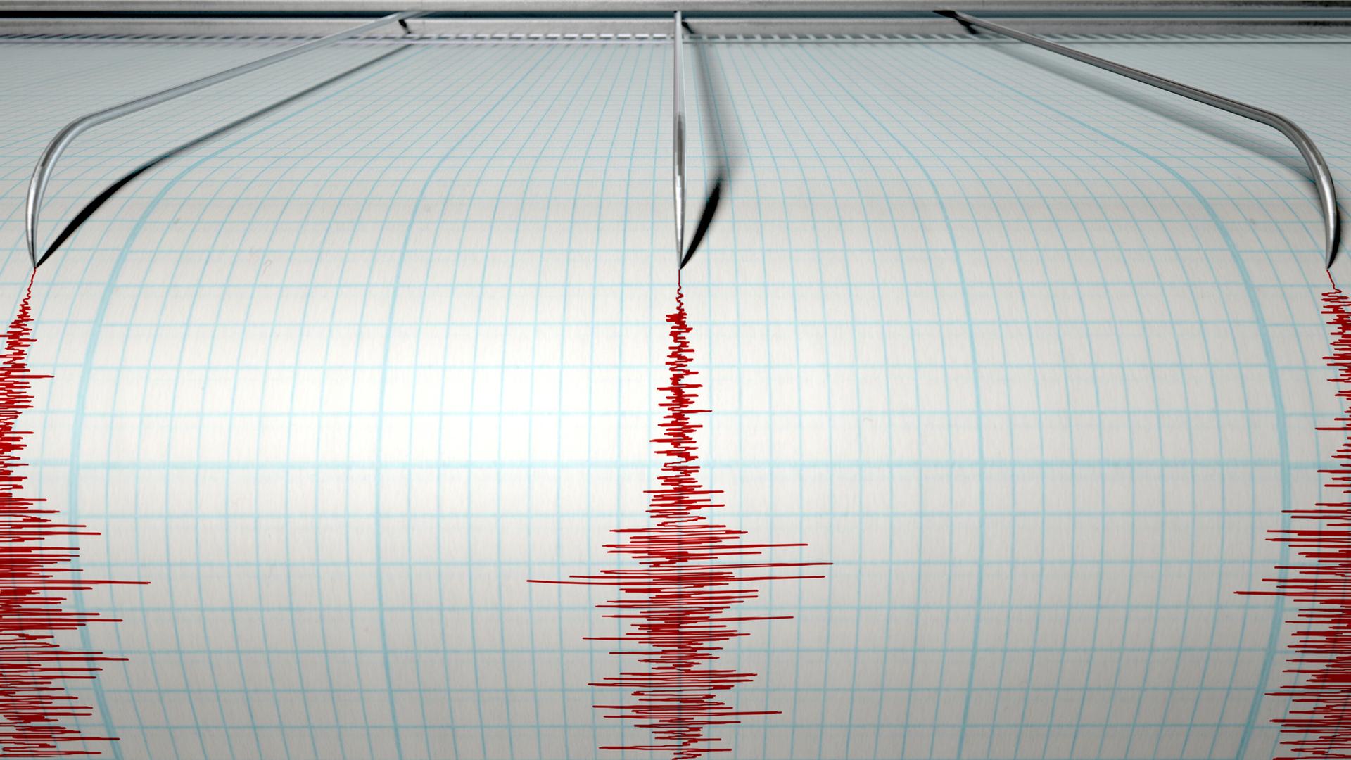 Dokumentation geht, Vorhersage ist schwierig: ein Seismograph zeichnet Erdbebenaktivität auf