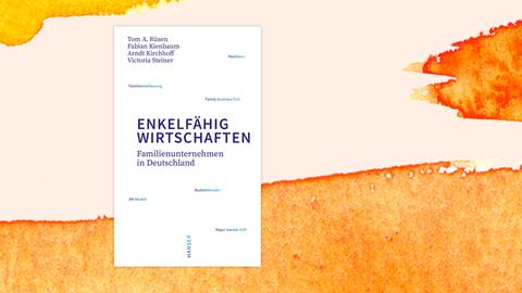 Buchcover "Enkelfähig wirtschaften" von Victoria Steiner auf grafischem Hintergrund.