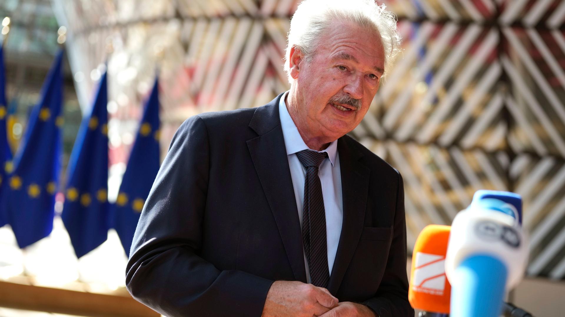 Jean Asselborn, Außenminister von Luxemburg, bei einem Treffen der EU-Außenminister in Brüssel am 18. Juli 2022