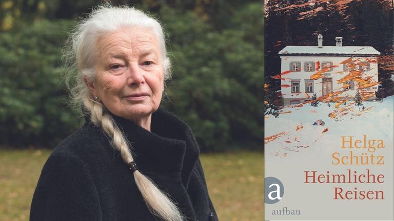 Helga Schütz: "Heimliche Reise" - zu sehen sind die Autorin und das Buchcover Helga Schütz: "Heimliche Reise" - zu sehen sind die Autorin und das Buchcover