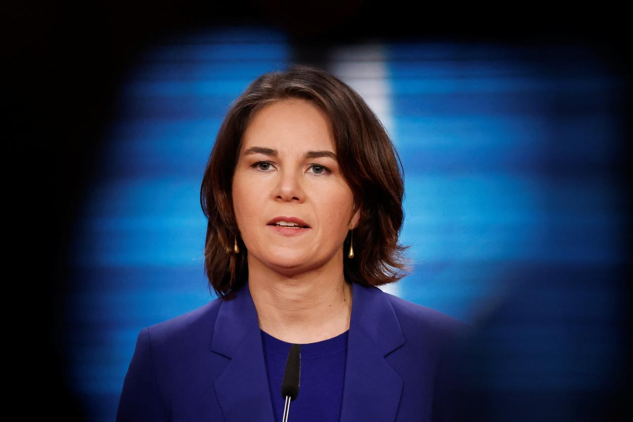Außenministerin Baerbock gibt ein Statement ab. Außenministerin Baerbock gibt ein Statement ab.
