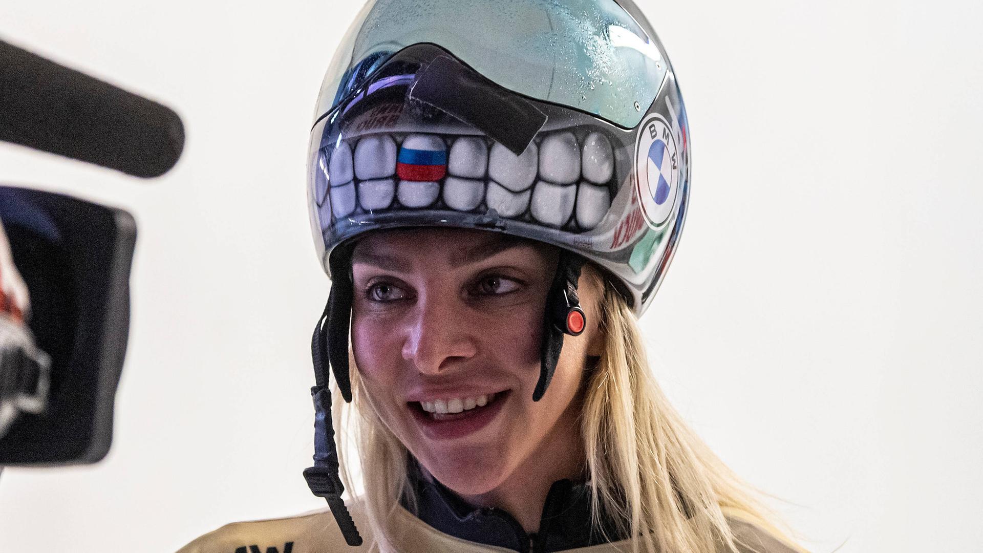 Die russische Skeleton-Pilotin Elena Nikitina Die russische Skeleton-Pilotin Elena Nikitina