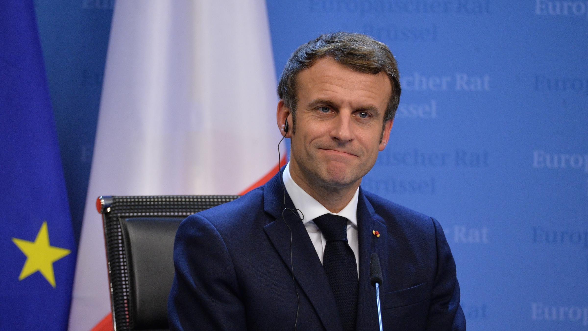 Frankreichs Präsident Emmanuel Macron im Dezember 2021 bei einer Konfer...</p>

                        <a href=