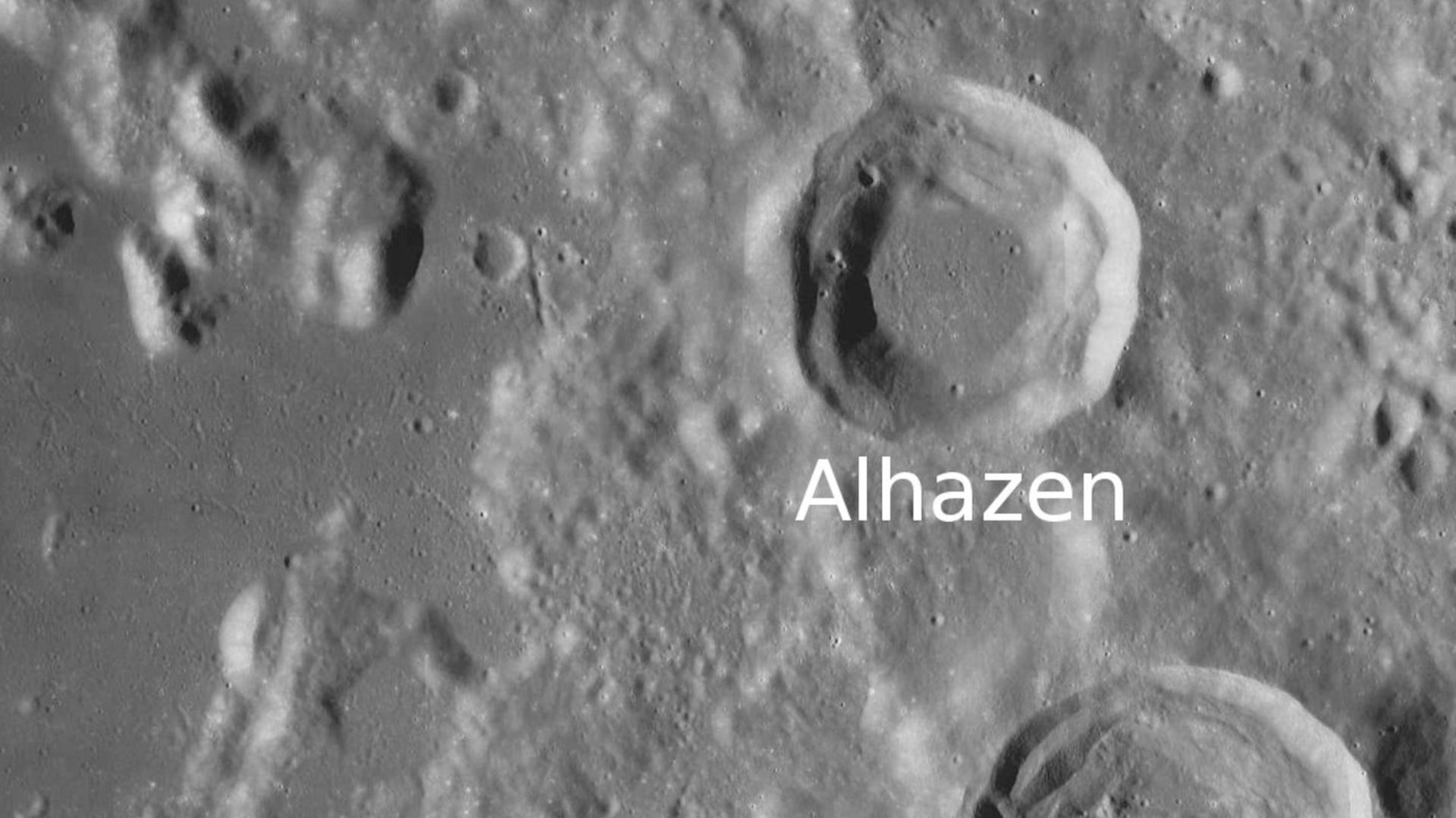 Wie Alhazen ausgesehen hat, ist unbekannt – dieses Bild zeigt den nach ihm benannten Mondkraterx