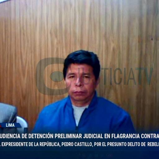 Zu sehen in einem Screenshot des peruanischen Fernsehenes ist der abgesetzte Präsident Perus, Castillo.