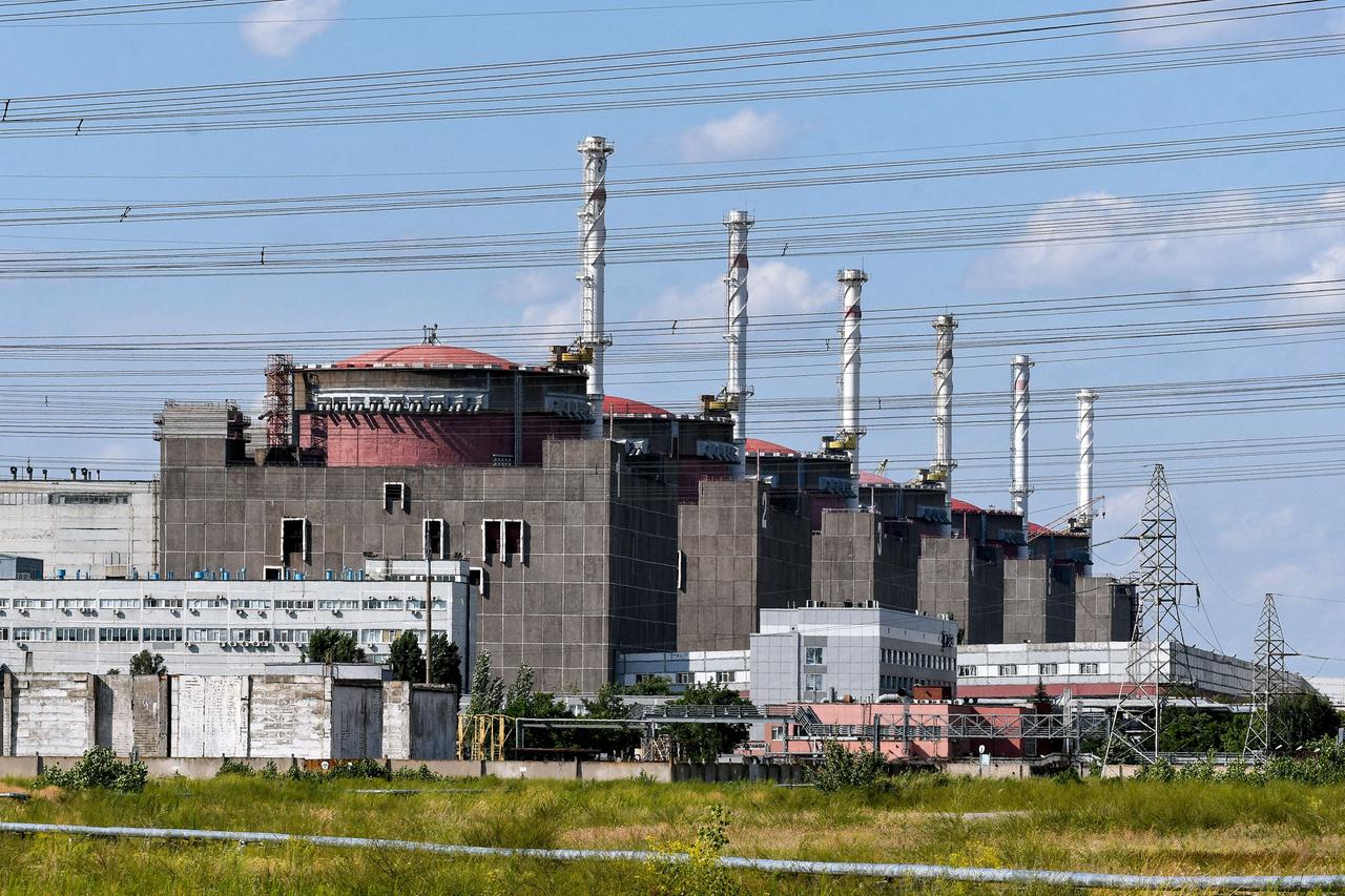Außensicht auf das AKW in Saporischschja Außensicht auf das AKW in Saporischschja