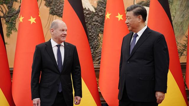 Xi Jinping, Präsident von China, empfängt Bundeskanzler Olaf Scholz (SPD).