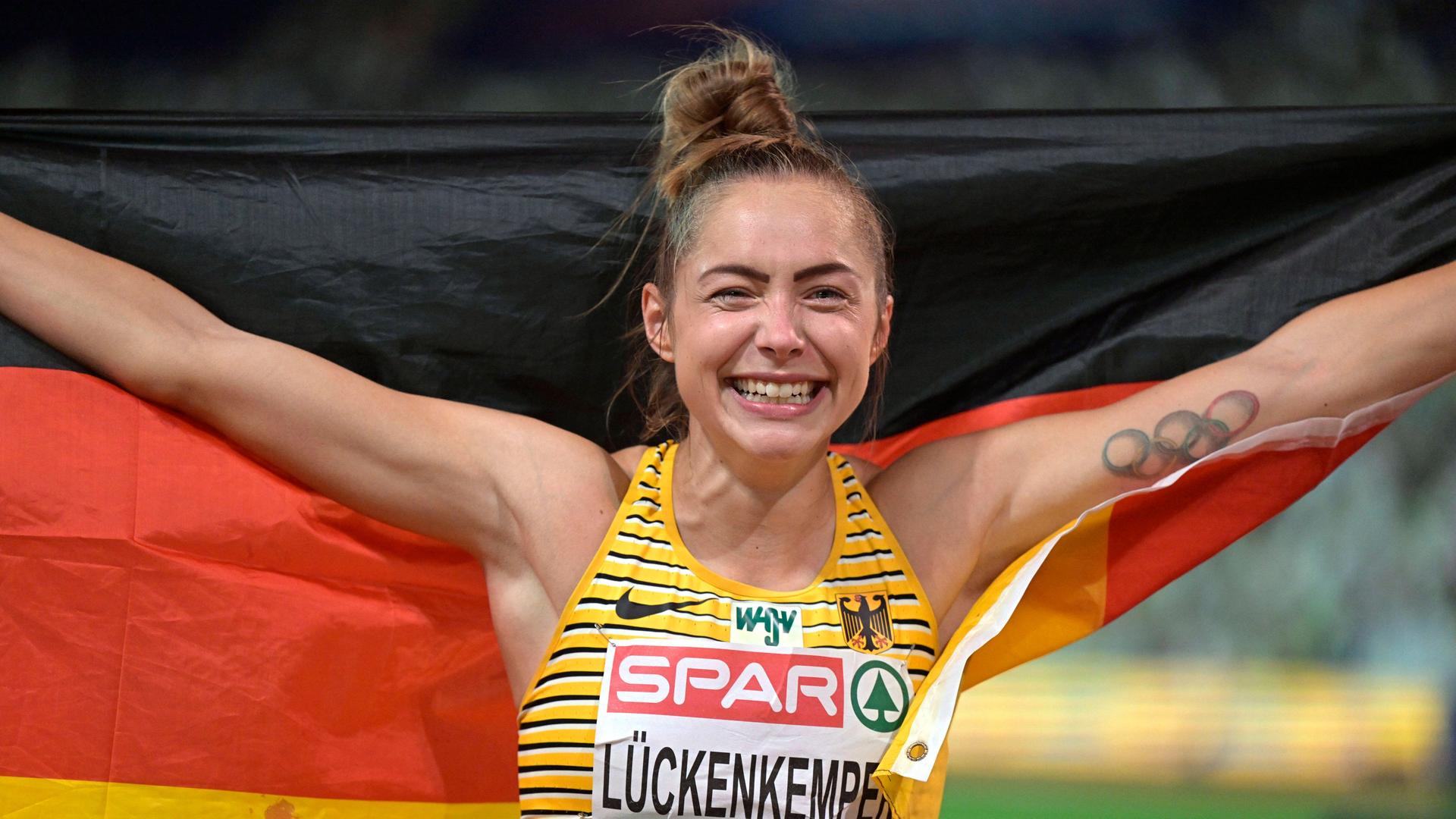 16.08.2022, European Championchips München 2022, Leichtathletik im Olympiastadion München, 100 Meter Lauf Frauen, Finale 16.08.2022, European Championchips München 2022, Leichtathletik im Olympiastadion München, 100 Meter Lauf Frauen, Finale