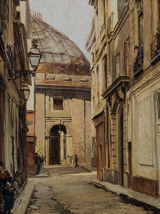Eine kleine Gasse in Paris, um 1900.
