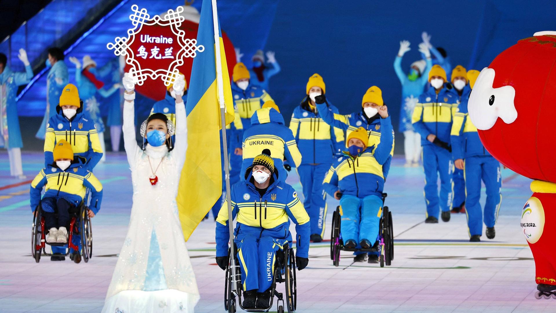 Beijing Paralympics: Opening Ceremony The Ukrainian delegation takes part in the opening ceremony of the Beijing Winter