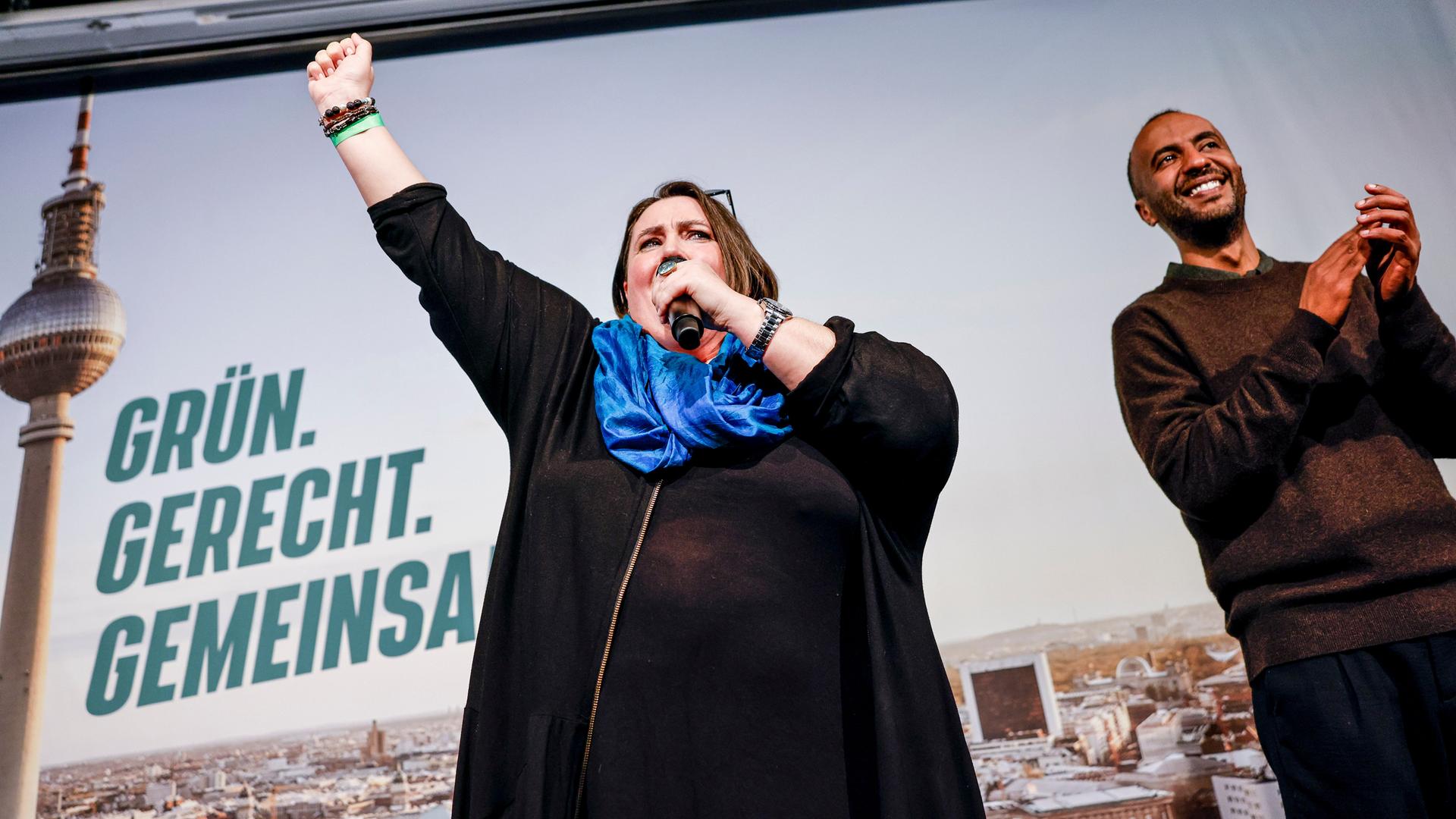 Susanne Mertens (Bündnis90/Die Grünen), Landesvorsitzende, und Philmon Ghirmai, Landesvorsitzender von Bündnis 90/Die Grünen Susanne Mertens (Bündnis90/Die Grünen), Landesvorsitzende, und Philmon Ghirmai, Landesvorsitzender von Bündnis 90/Die Grünen