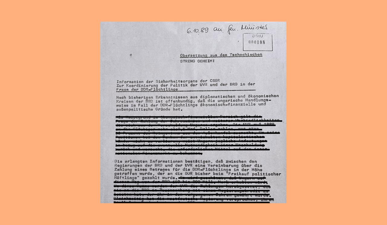 Dokument aus der Stasi-Unterlagenbehörde im Bundesarchiv. Dokument aus der Stasi-Unterlagenbehörde im Bundesarchiv.