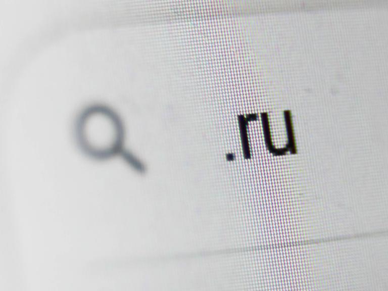 Bildschirmdarstellung einer Google-Suche nach Seiten mit .ru-Endung. Bildschirmdarstellung einer Google-Suche nach Seiten mit .ru-Endung.