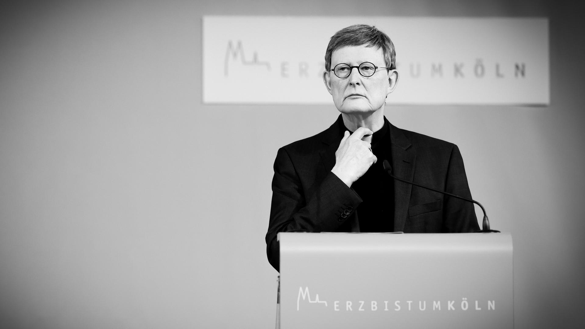 Kardinal Woelki bei einer Pressekonferenz in Köln, 2021. Kardinal Woelki bei einer Pressekonferenz in Köln, 2021.