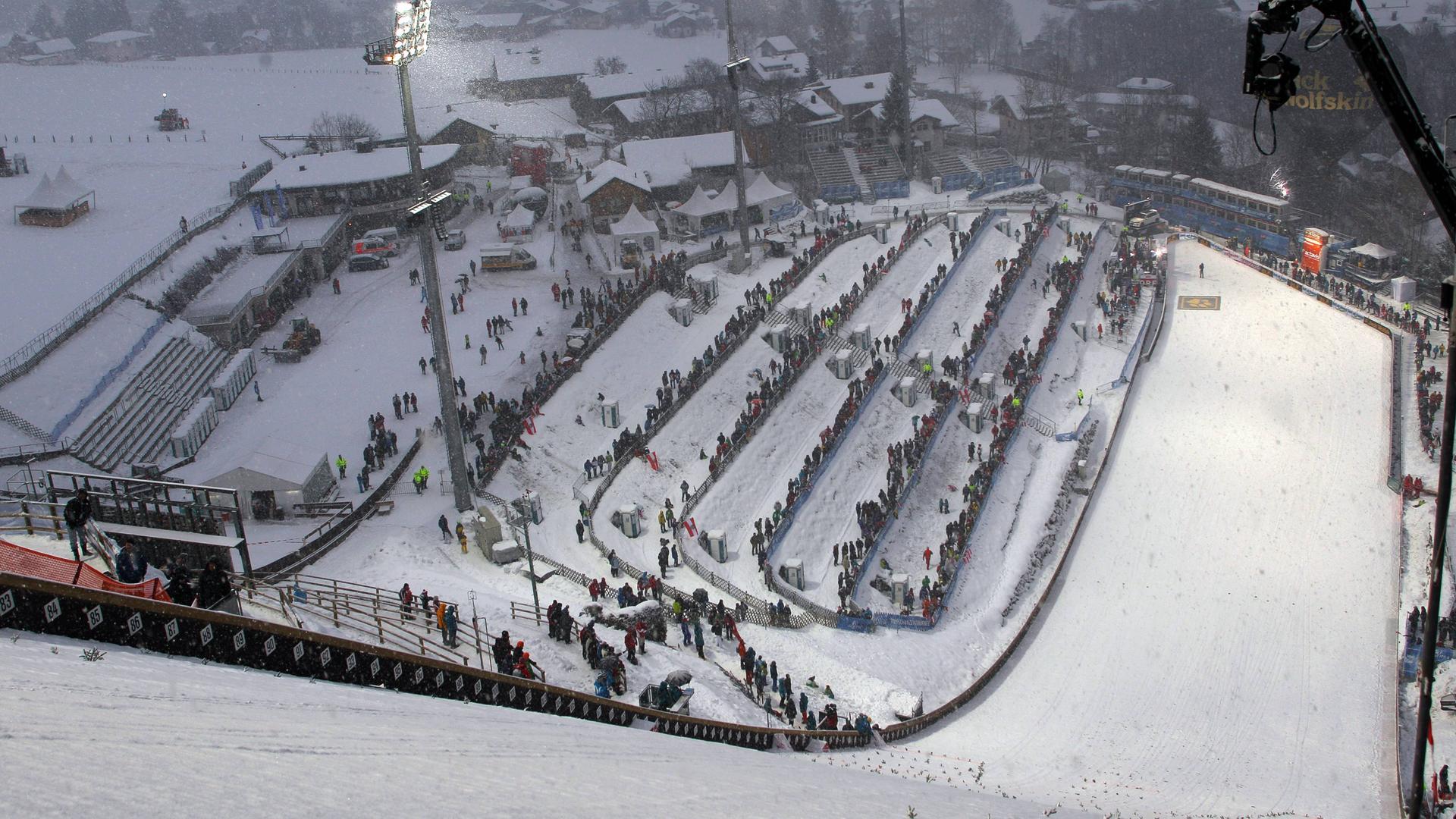 Das Skisprung-Stadion in Bischofshofen.
