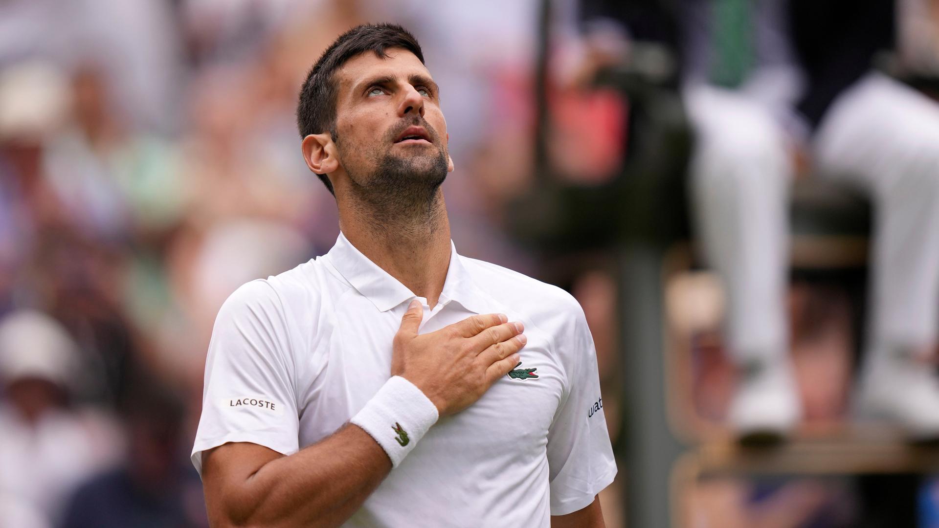 Tennis - Novak Djokovic In Wimbledon Im Viertelfinale