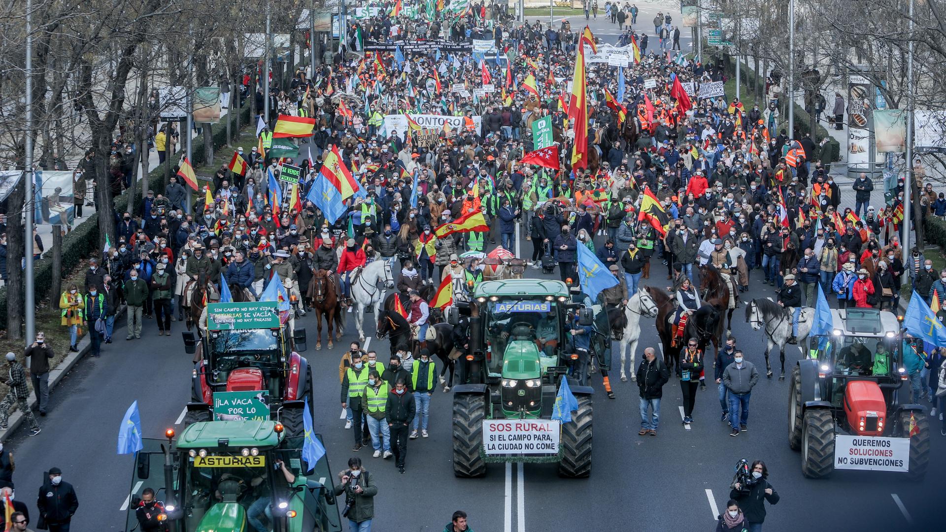 Spanien - Tausende Bauern protestieren gegen Agrarpolitik