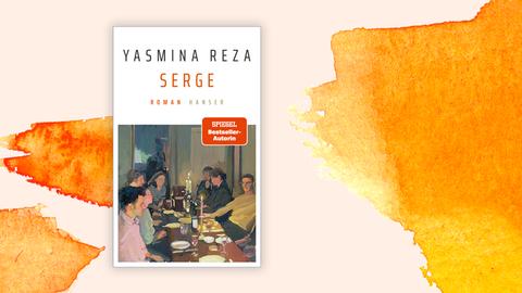 Das Cover von "Serge" zeigt den Autorinnennamen und den Buchtitel, darunter ein gemaltes Bild von einer Gruppe von Menschen an einem Essenstisch bei Kerzenschein.