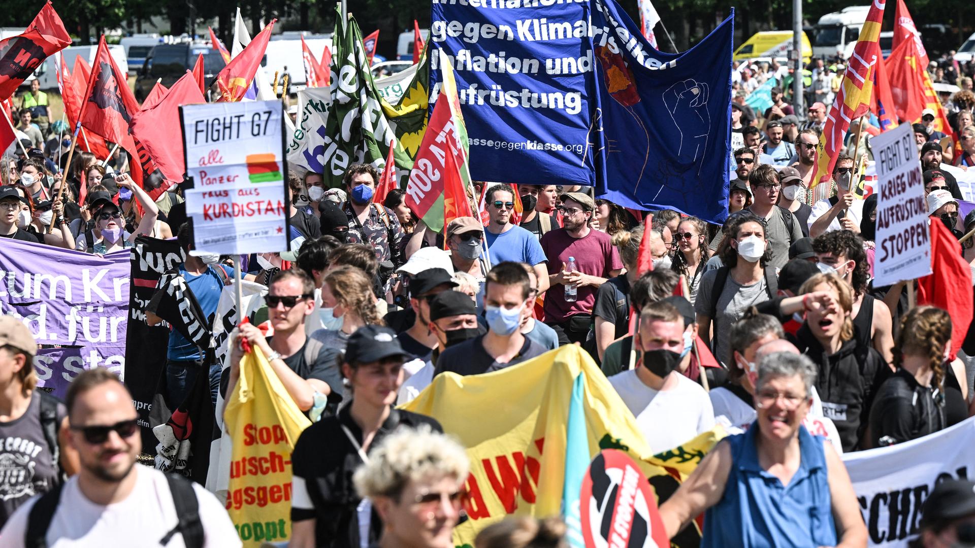 25. Juni 2022: Proteste gegen den G7-Gipfel auf der Theresienwiese in München