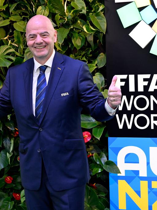 FIFA-Präsident Gianni Infantino bei der Auslosung der Frauen-WM 2023 in Auckland/Neuseeland.