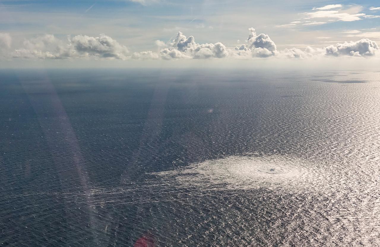 Im Bild zu sehen: Gasaustritt aus der Ostsee-Pipeline Nord Stream 2. Im Bild zu sehen: Gasaustritt aus der Ostsee-Pipeline Nord Stream 2.