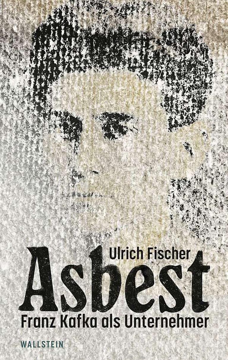 Cover des Buches "Asbest". Zu sehen ist die schematisierte Silhouette Franz Kafkas. Die Umrisse wirken wie auf Jute gedruckt. Cover des Buches "Asbest". Zu sehen ist die schematisierte Silhouette Franz Kafkas. Die Umrisse wirken wie auf Jute gedruckt.