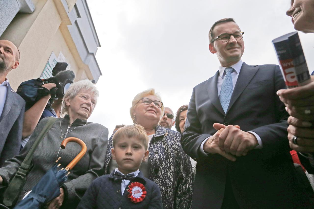 Mateusz Morawiecki 2019 im Wahlkampf in Schlesien Mateusz Morawiecki 2019 im Wahlkampf in Schlesien