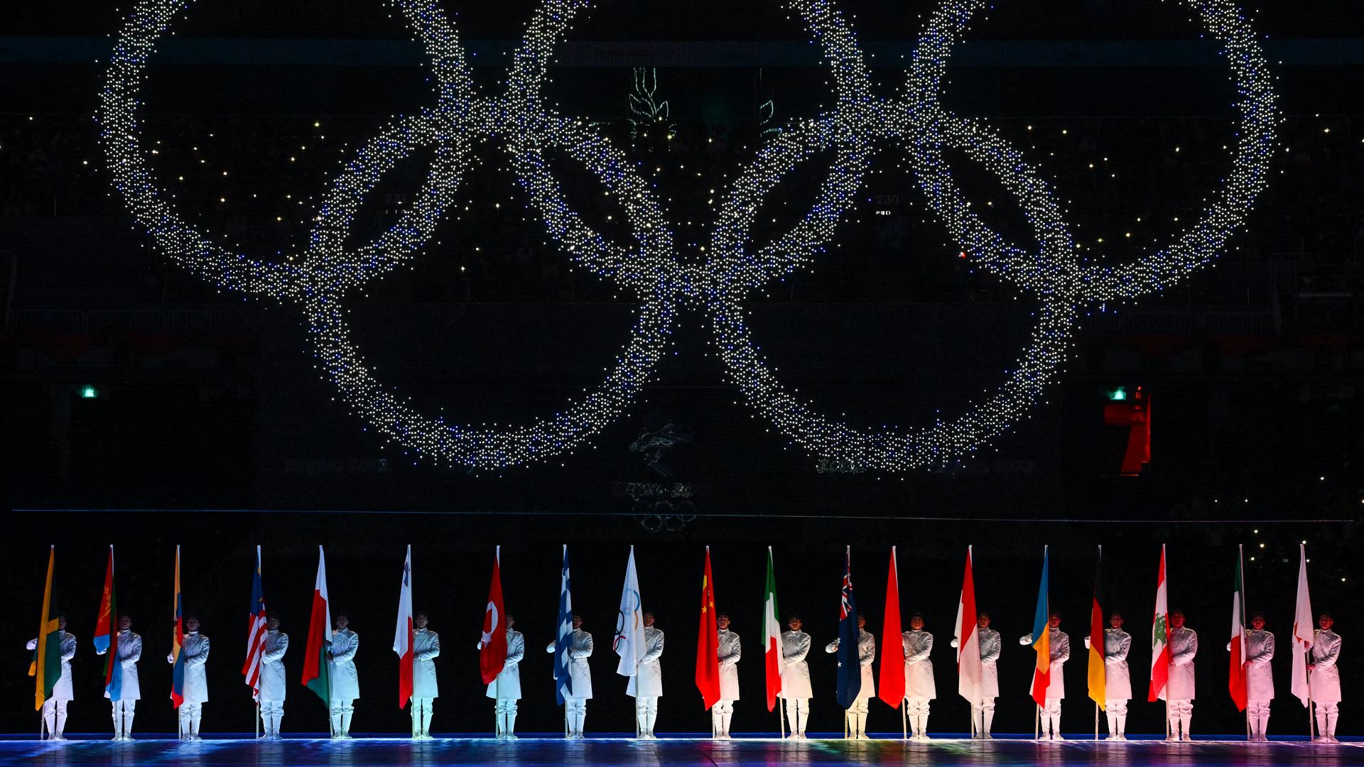 Das Foto zeigt die Abschluss-Feier der Olympischen Winter-Spiele. Das Foto zeigt die Abschluss-Feier der Olympischen Winter-Spiele.