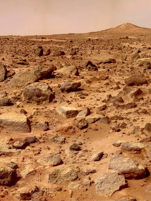 Die steinige Oberfläche des Planeten Mars
