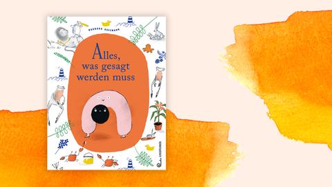 Buchcover Jungbunnen mit zahlreichen Illustrationen auf pastell-farbigem Hintergrund.