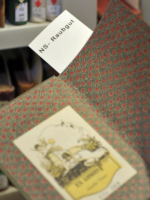 Ein Buch auf dem NS-Raubkunst steht
