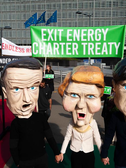 Demo gegen das Investitionsschutzabkommen ECT in Brüssel
