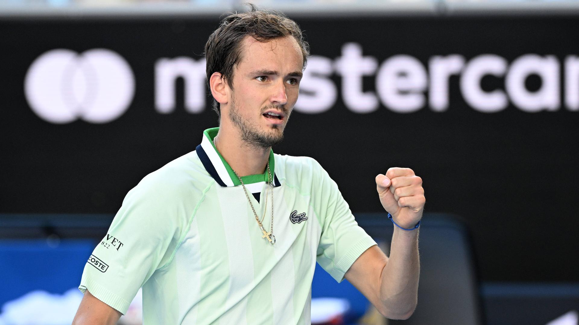 Der russische Tennisprofi Daniil Medvedev bei den Australian Open Der russische Tennisprofi Daniil Medvedev bei den Australian Open