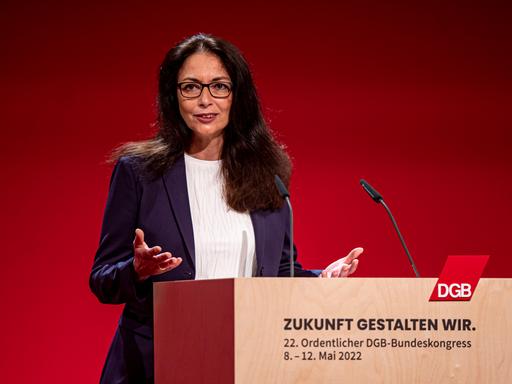 Yasmin Fahimi wird Vorsitzende des Deutschen Gewerkschaftsbunds, DGB. 