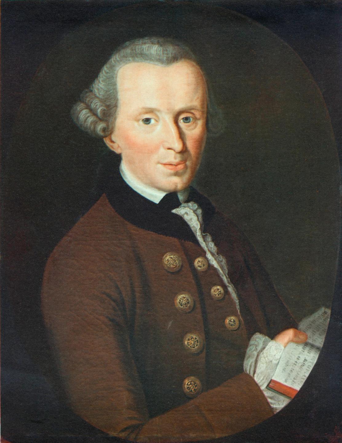 Ölgemälde zeigt einen Mann mit weißem Haar: Gemälde des Philosophen Immanuel Kant