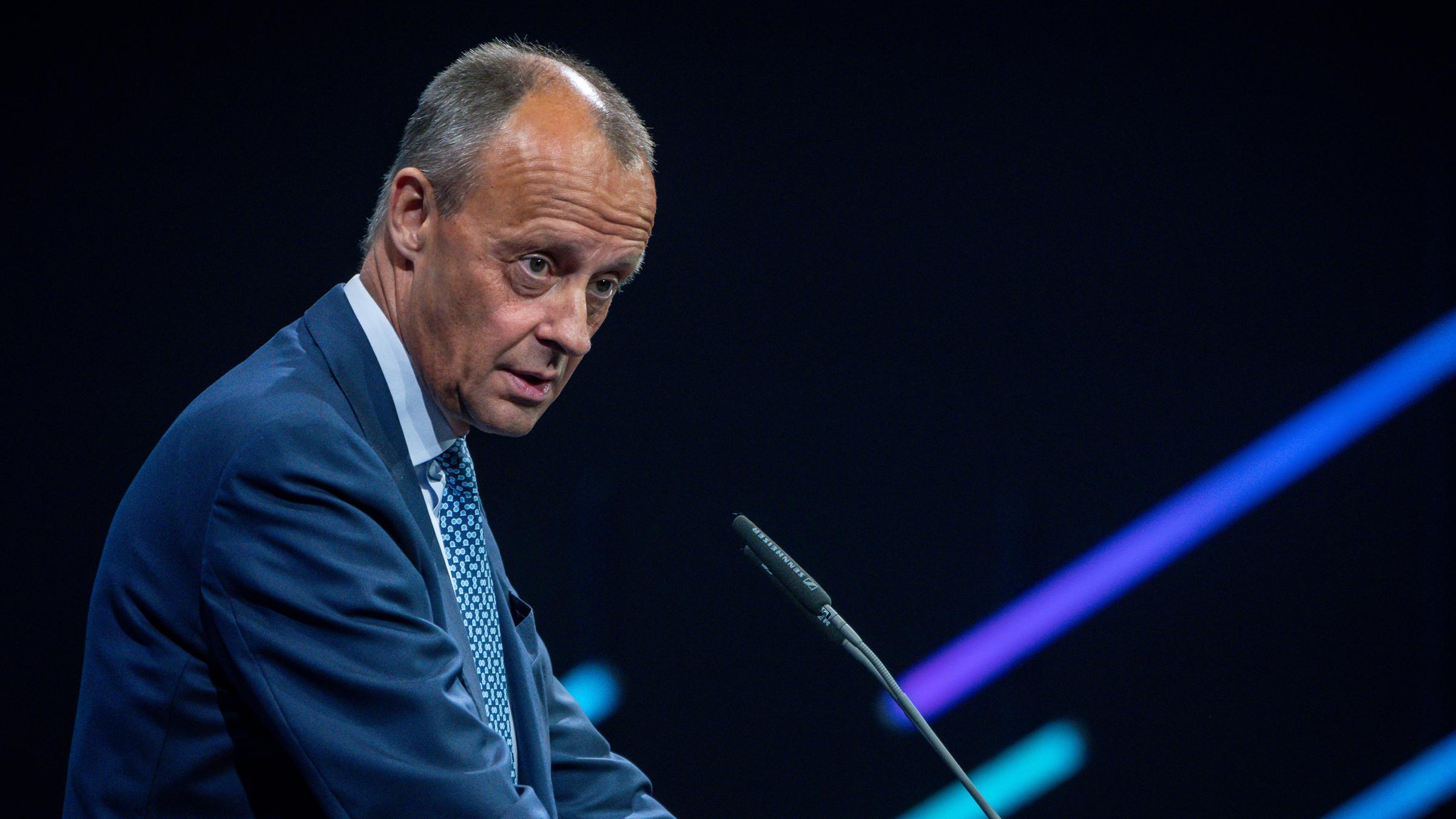 Friedrich Merz bei einer Rede auf dem BDI-Tag der deutschen Industrie
