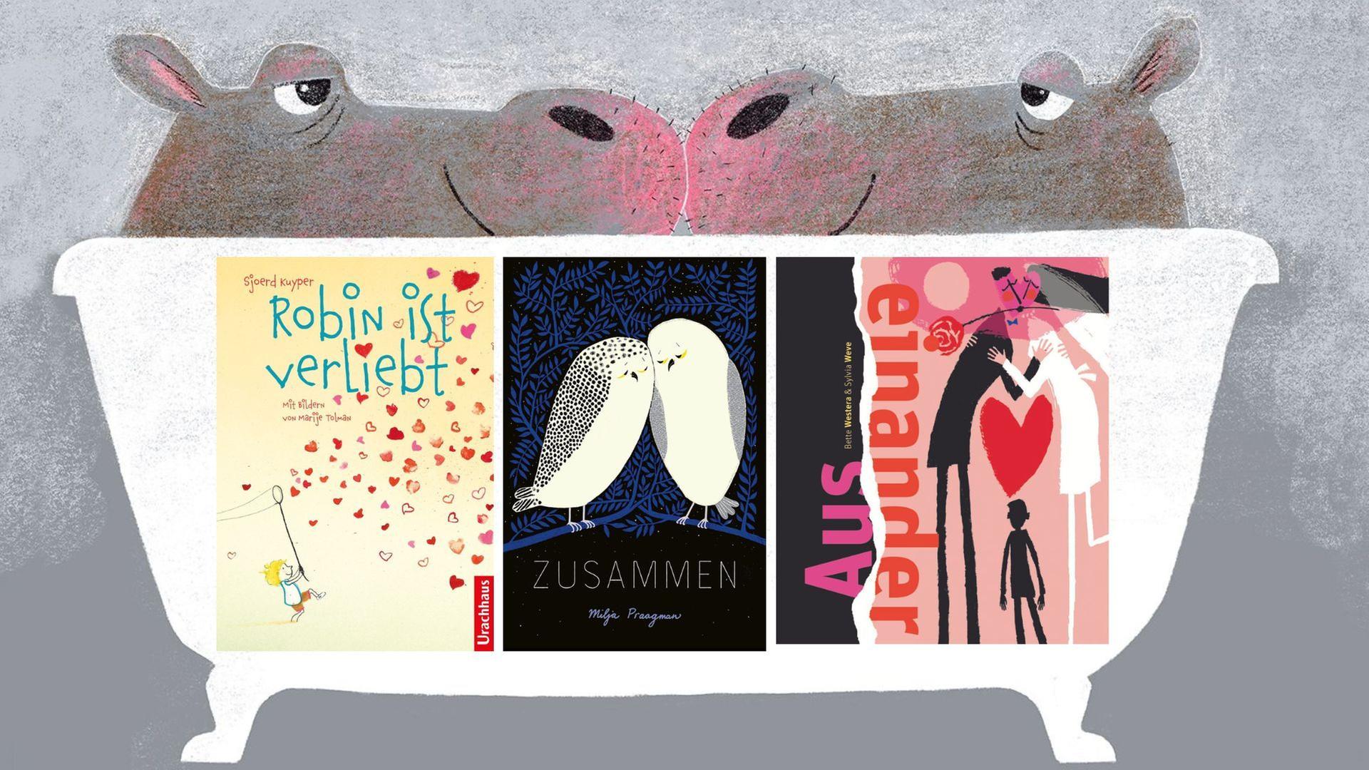 Der Kosmos, der sich Liebe nennt, in aktuellen niederländischen Kinderbüchern: Sjoerd Kuyper „Robin ist verliebt“, Milja Praagman „Zusammen“, Bette Westera und Sylvia Weve  „Auseinander“