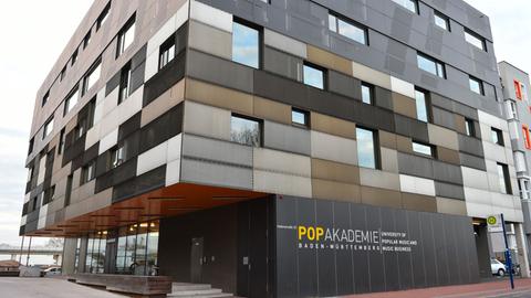 Blick auf das Gebäude der Popakademie, aufgenommen am 26.02.2015 in Mannheim (Baden-Württemberg). Foto: Uwe Anspach, dpa