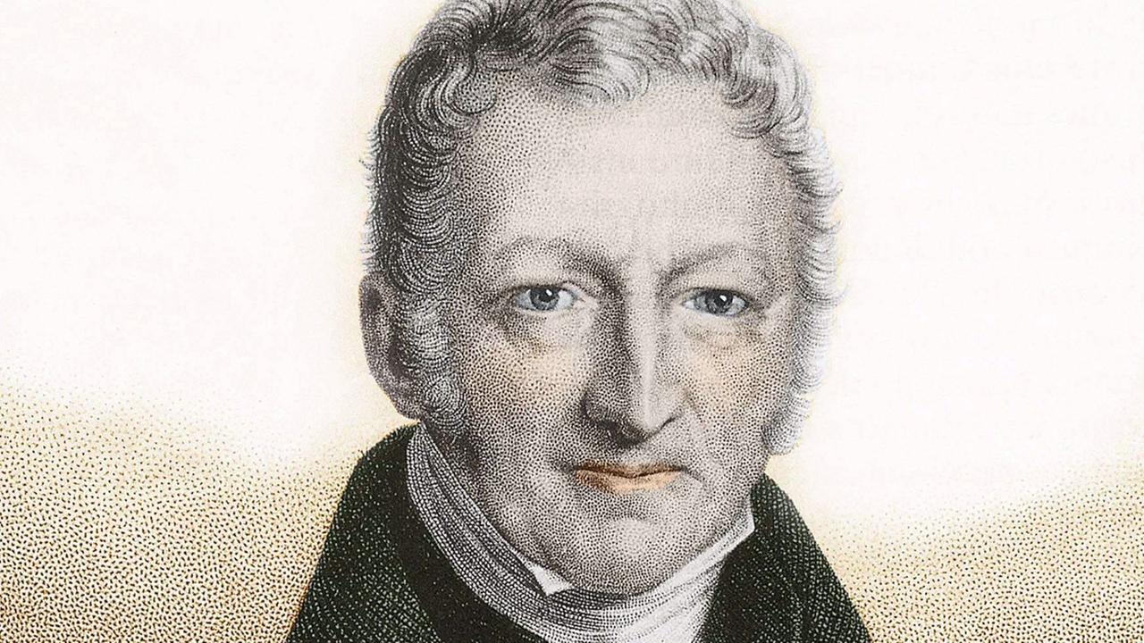 Porträt des britischen Ökonomen Thomas Robert Malthus (1766-1834) Porträt des britischen Ökonomen Thomas Robert Malthus (1766-1834)