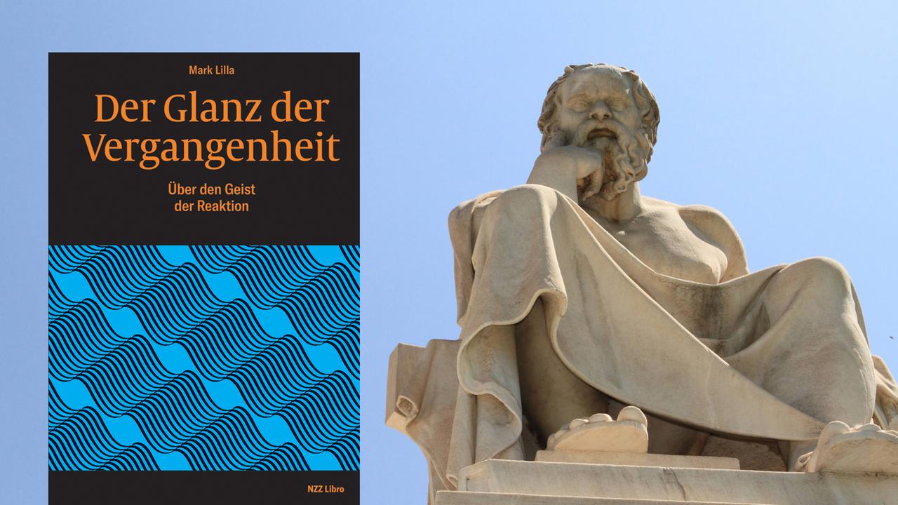 Mark Lilla: Der Glanz der Vergangenheit, im Hintergrund eine Statue des Philosophen Socrates in der Panepistimiou Strasse in Athen Mark Lilla: Der Glanz der Vergangenheit, im Hintergrund eine Statue des Philosophen Socrates in der Panepistimiou Strasse in Athen