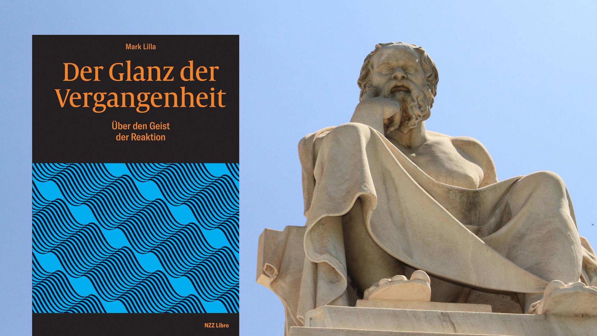 Mark Lilla: Der Glanz der Vergangenheit, im Hintergrund eine Statue des Philosophen Socrates in der Panepistimiou Strasse in Athen Mark Lilla: Der Glanz der Vergangenheit, im Hintergrund eine Statue des Philosophen Socrates in der Panepistimiou Strasse in Athen