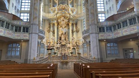 Das leere Kirchenschiff in der Frauenkirche