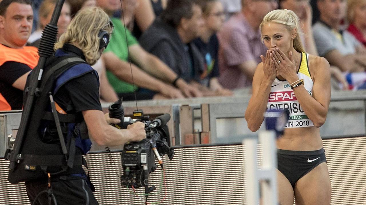 Kristin Gierisch im Dreisprung-Finale der Frauen bei den European Championships 2018 am 10.08.2018. Kristin Gierisch im Dreisprung-Finale der Frauen bei den European Championships 2018 am 10.08.2018.