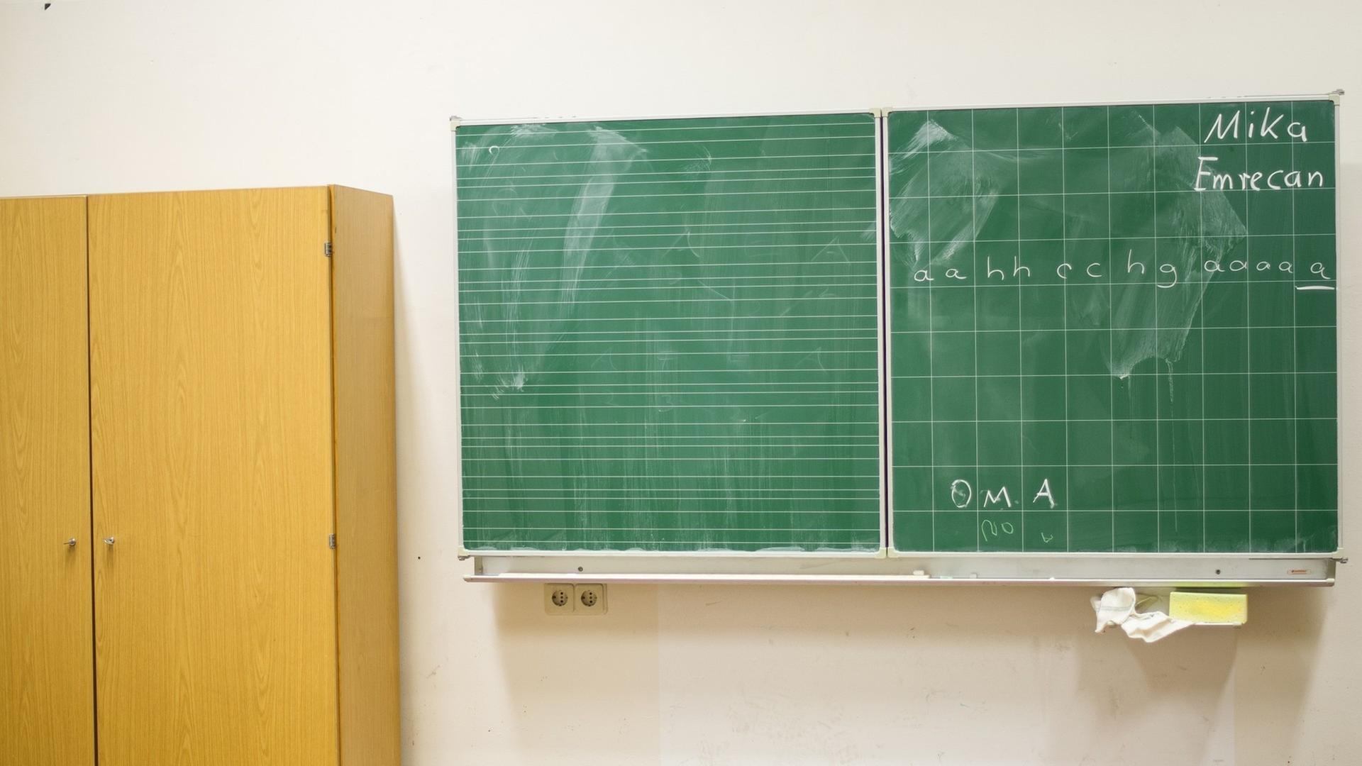 Ein Klassenzimmer mit Tafel. Ein Klassenzimmer mit Tafel.