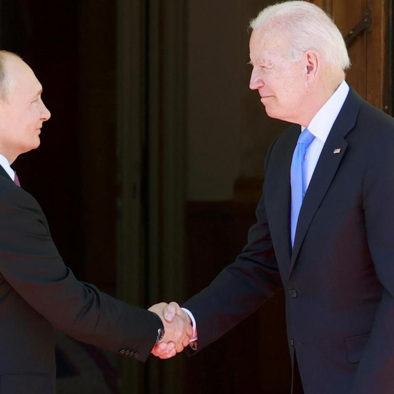 US-Präsident Joe Biden und Russlands Präsident Wladimir Putin während ihres Treffens in Genf am 16. Juni 2021.