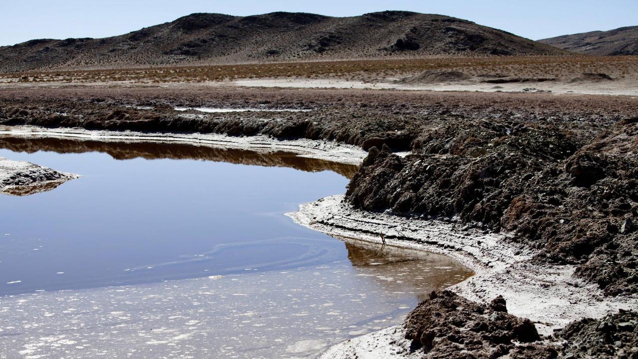 Salzsee Hombre Muerto, Provinz Catamarca, Region Antofagasta de la Sierra, einer wichtigen Region zum Abbau von Lithium