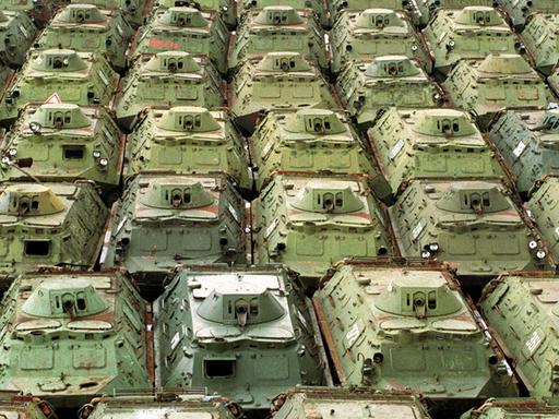 Panzer der in Wünsdorf stationierten Armee, aufgenommen im Jahr 1992.